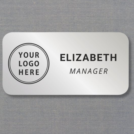 Porte-nom Logo Professionnel Argent