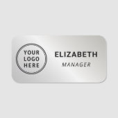 Porte-nom Logo Professionnel Argent (Devant)