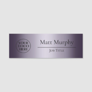 Porte-nom Logo professionnel ID employé Profond violet