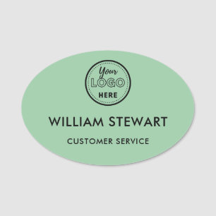 Porte-nom Logo professionnel Mint Green Personnel employé ov