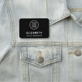 Porte-nom Logo professionnel noir (En situation)