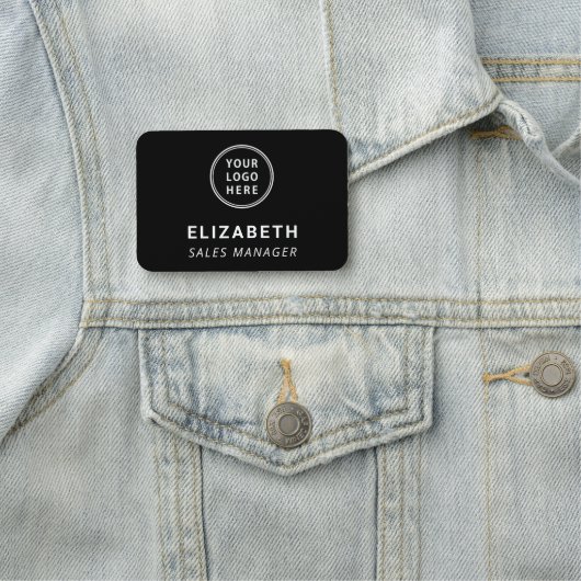 Porte-nom Logo professionnel noir (En situation)