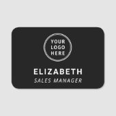 Porte-nom Logo professionnel noir (Devant)