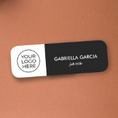 Porte-nom Logo professionnel noir Employé