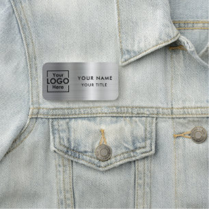 Porte-nom Logo professionnel Nom de l'employé Argent