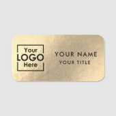 Porte-nom Logo professionnel Nom de l'employé Or (Devant)