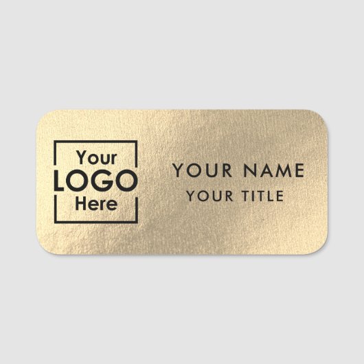 Porte-nom Logo professionnel Nom de l'employé Or (Devant)