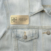 Porte-nom Logo professionnel Nom de l'employé Or (En situation)