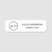 Porte-nom Logo professionnel personnalisé Employé de base (Devant)