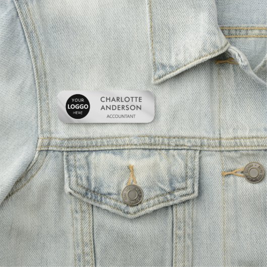 Porte-nom Logo professionnel personnalisé Faux Argent (En situation)