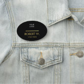 Porte-nom Logo professionnel personnalisé noir (En situation)