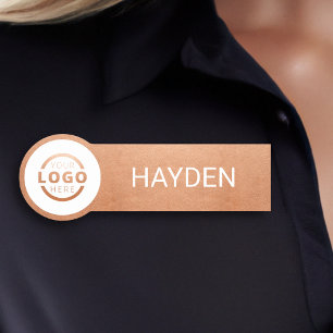 Porte-nom Logo professionnel personnalisé Rose Gold Employé