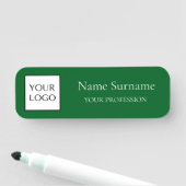 Porte-nom Logo promotionnel vert  (En situation)