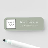 Porte-nom Logo promotionnel vert sauge  (En situation)