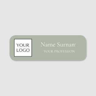 Porte-nom Logo promotionnel vert sauge