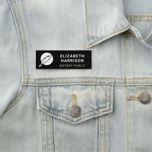 Porte-nom Logo public Noir (En situation)