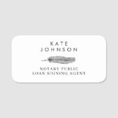 Porte-nom Logo Quill de l'agent de signature de notaire mini (Devant)