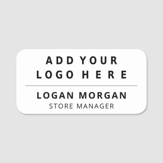 Porte-nom Logo rectangulaire Magnétique Ou De Sécurité Emplo (Devant)