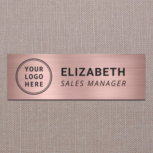 Porte-nom Logo Rose Gold Travail