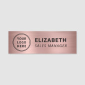 Porte-nom Logo Rose Gold Travail (Devant)
