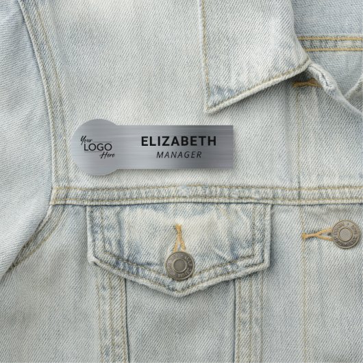 Porte-nom Logo Silver Business (En situation)