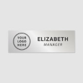 Porte-nom Logo Silver Business (Devant)