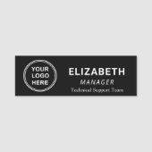 Porte-nom Logo simple de l'entreprise Noir (Devant)