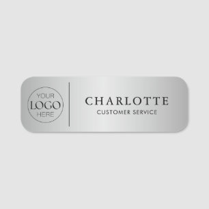 Porte-nom Logo sur mesure en argent métallique Personnel du