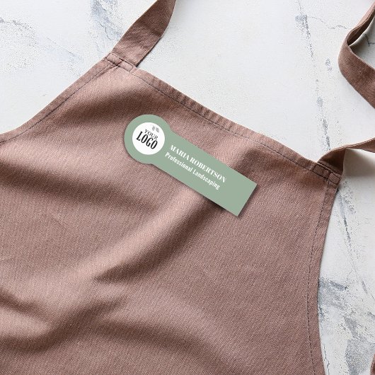 Porte-nom Logo vert Titre du travail de l'employé