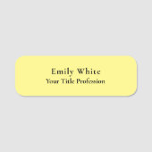 Porte-nom Lumière Jaune Plaine Élégant Professionnel Moderne (Devant)