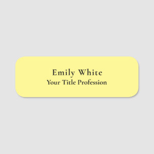 Porte-nom Lumière Jaune Plaine Élégant Professionnel Moderne