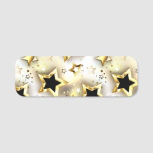 Porte-nom Lumière transparente avec étoiles or