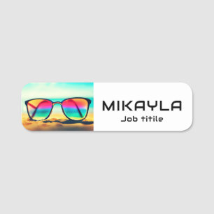Porte-nom Lunettes de vue branchées sur une plage optique