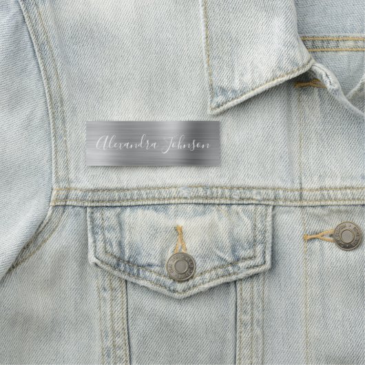 Porte-nom Luxe Silver Foil Moderne (En situation)