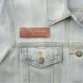 Porte-nom Luxury Stylish Script Bronze Business Logo (En situation)