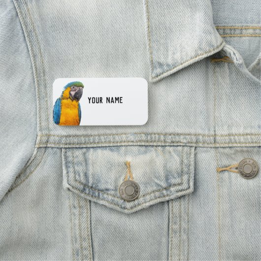 Porte-nom Macaw bleu et or (En situation)