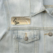 Porte-nom Magnifique Moderne Elégant Jaune Avec Papillon (En situation)