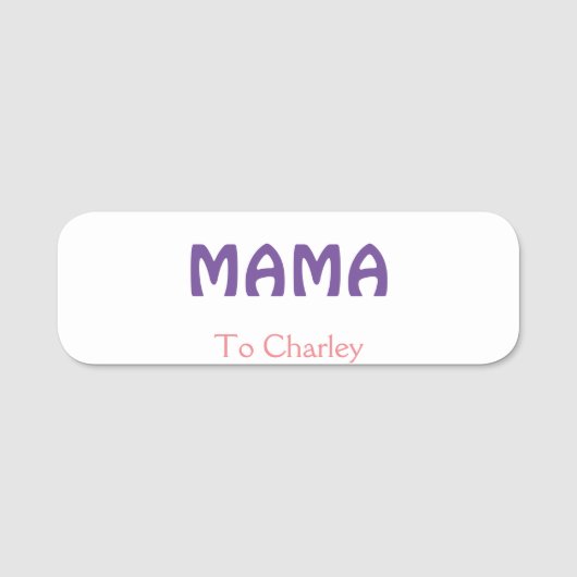 Porte-nom Mama mères heureuses rétro violet ajouter nom text (Devant)