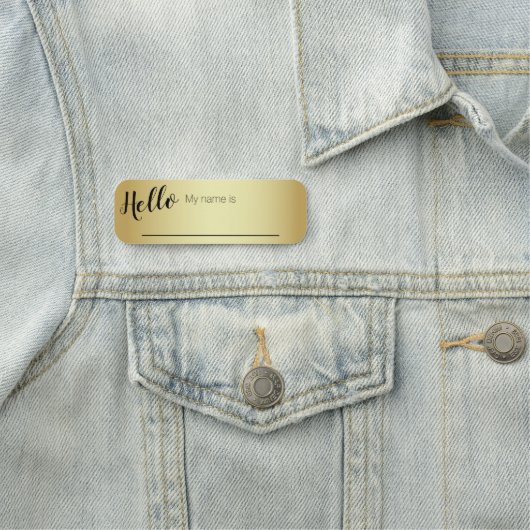 Porte-nom Manuscrit d'or de gradient bonjour (En situation)