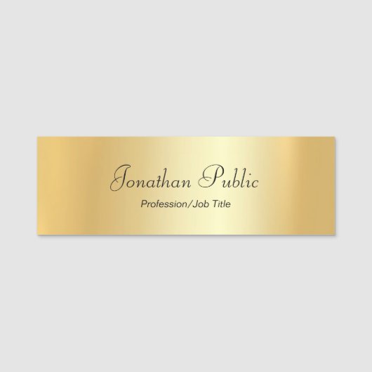 Porte-nom Manuscrit moderne de rectangle fascinant fait sur (Devant)