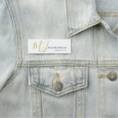 Porte-nom Maquilleuse à la mode Monogramme doré Noir Blanc (En situation)