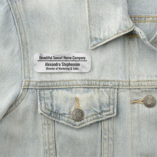 Porte-nom Marbre blanc classique Personnalisé (En situation)