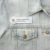 Porte-nom Marbre blanc et gris Logo Notaire personnalisé (En situation)