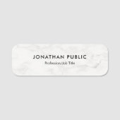 Porte-nom Marbre blanc Modèle Moderne Design Simple Arrondi (Devant)