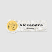 Porte-nom Marbre d'or blanc Restaurant moderne Employé (Devant)