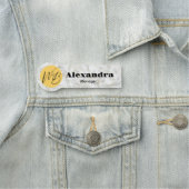 Porte-nom Marbre d'or blanc Restaurant moderne Employé (En situation)