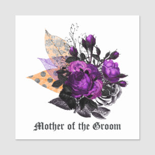 Porte-nom Mariage Floral Gothique Shabby-Chic Violet et Oran