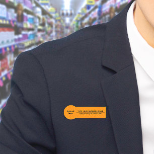 Porte-nom Marque commerciale sur un insigne orange Nom de fo