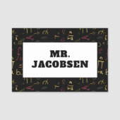 Porte-nom Math Symboles Cadre Enseignant (Devant)