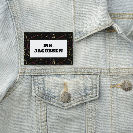 Porte-nom Math Symboles Cadre Enseignant (En situation)